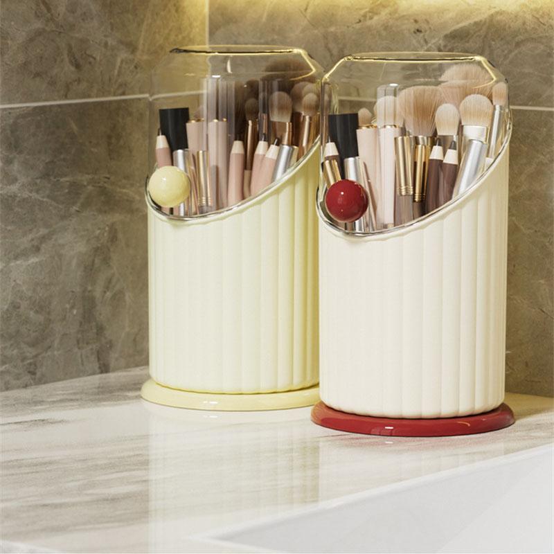 Makeup Brush Storage Box Large Capacity Makeup Brushes Holder With Clear Lid Dustproof Comestic Tools Lipstick Eyebrow Organizer