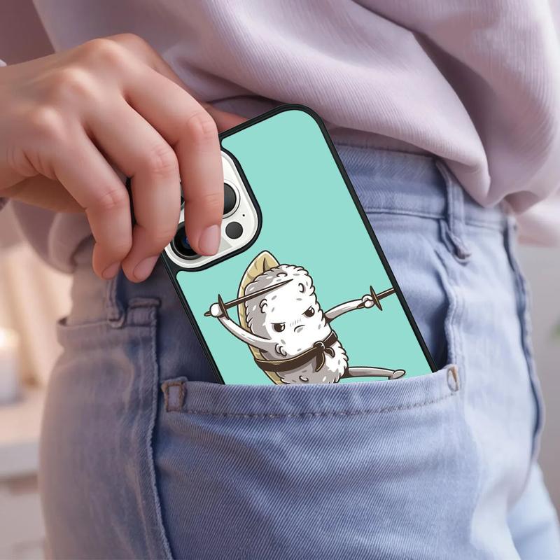 Kawaii Sushi Crowd Phone Case For iPhone 17 Air 15 16e 14 13 Pro Max Coque 12 11 Pro Max PLUS cover