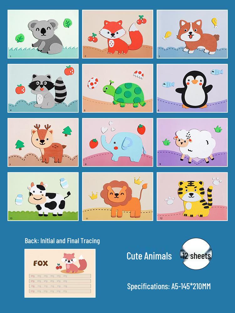 

3D EVA Sticker Set for Kids - DIY Educational Craft Toys for Kindergarten