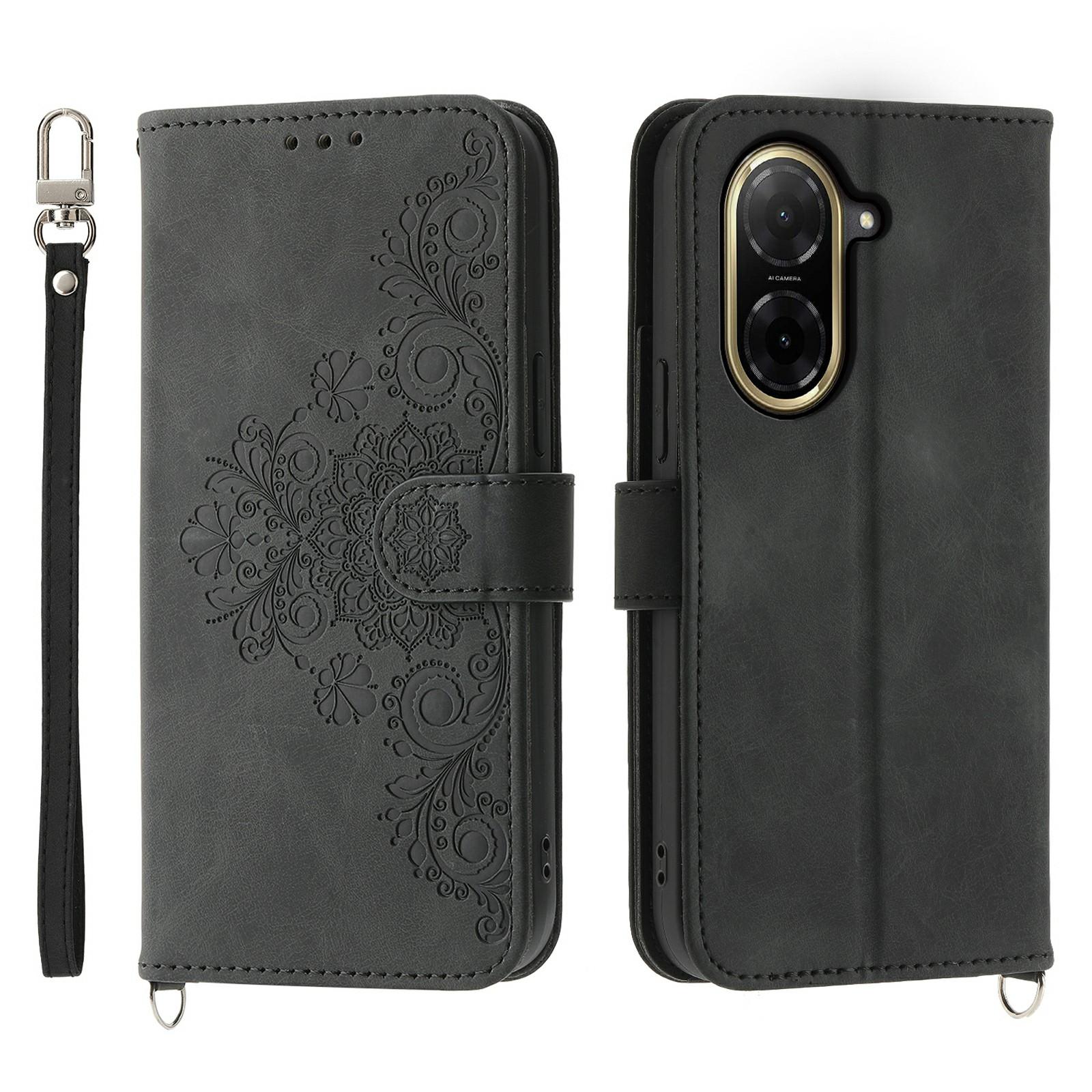 

Для Xiaomi Redmi A5 NFC (Європа) (173.45мм) Чохол Гаманець з PU шкіри з квітковим візерунком Чохол для телефону зі шнурком