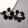Multi-Colored Flower Earrings, Exaggerated Personality Five-Petal Flower Resin Earrings, High-End Design Floral Stud Earrings For Women