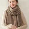Women's 100% Pure Cashmere Hollow Knitted Scarf - Warm & Fashionable for Autumn/Winter