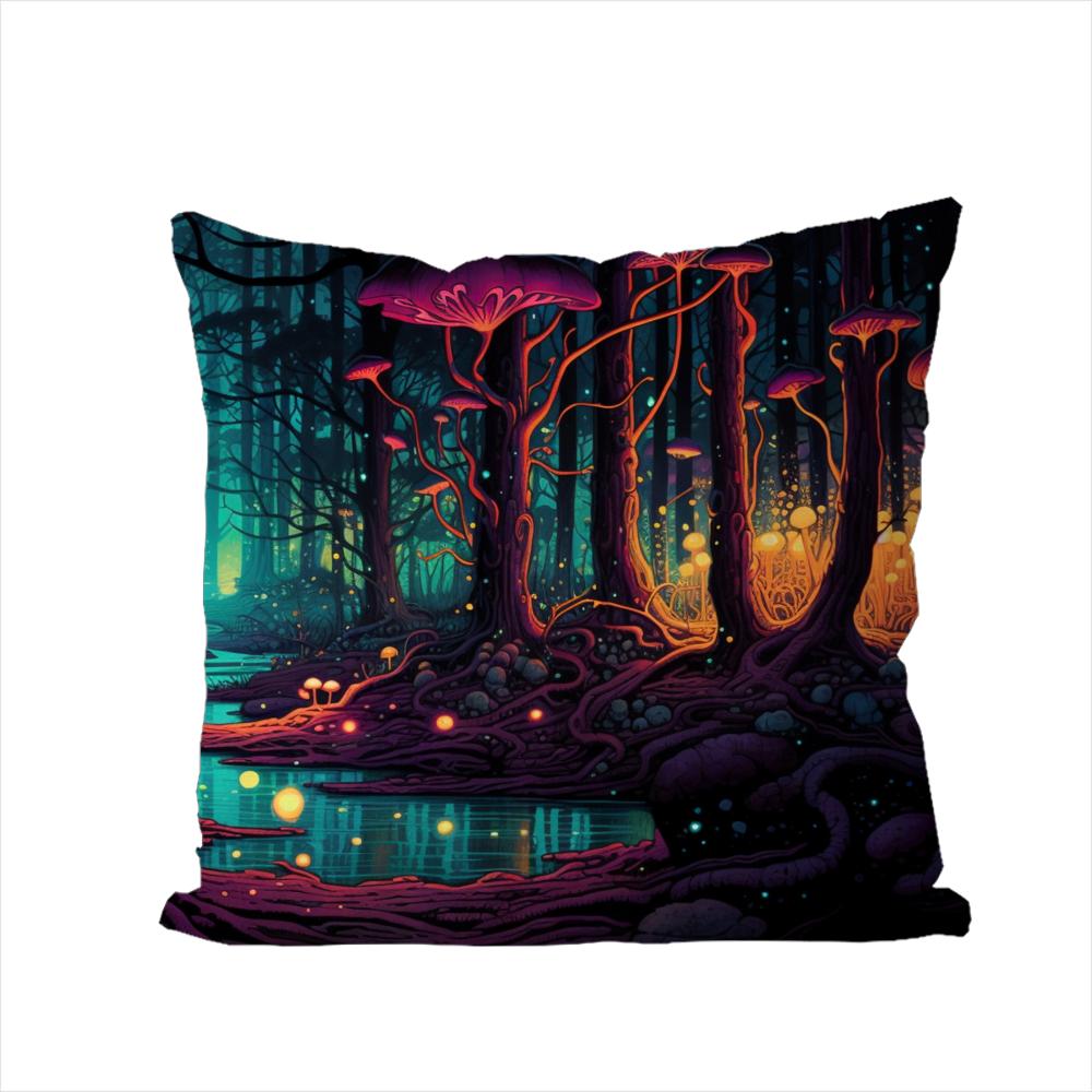 Fantasty Forest Pillow Case For Car Sofa Decorative Home Doublesided Print Plush Square Throw Pillow Cushion Cover