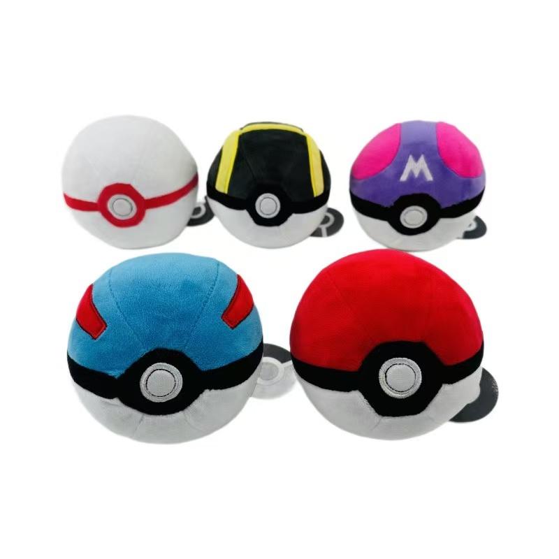 Great Ball Ultra Ball Poké Ball Plush Toys Soft Stuffed Animals Cartoon Backpack Pendant Decoration Toy Birthday