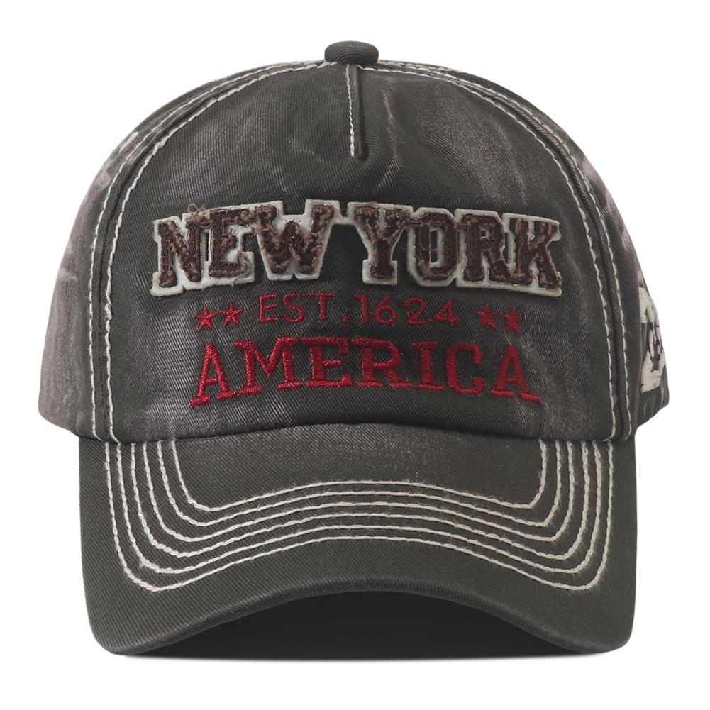 

Vintage Washed Cotton Baseball Cap Men Women New York Embroidered 5 Panel Duckbill Hat Fashion Spring Summer Sunscreen Caps Adjustable армія зелений колір
