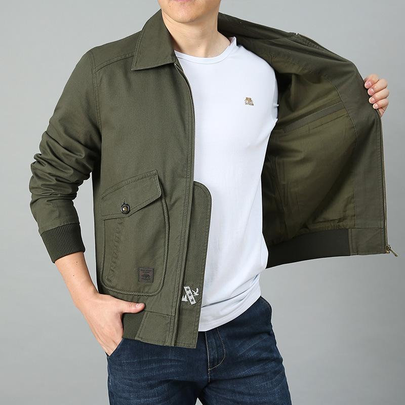 Новая летная куртка мужская большого размера свободная рабочая куртка весна и осень — фото 4