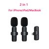 2 In 1 Wireless Lavalier Microphone Portable Audio Video Recording Live Broadcast Gaming for iOS Type C Live Broadcast Game Mic