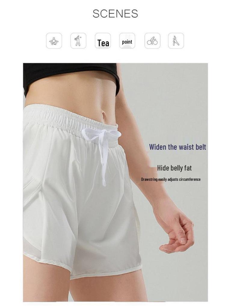 Women's Quick-Dry High-Waist Summer Running Shorts - Breathable, Loose, Anti-Exposure Fitness Pants