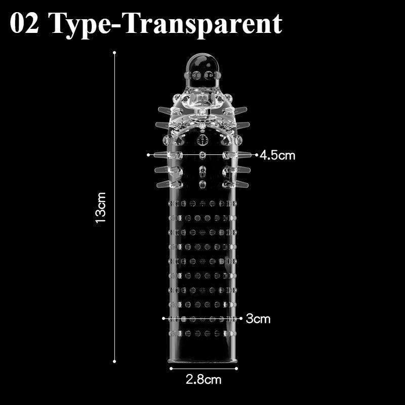 Penis Covers Extender Men's Wolf Teeth Condoms Crystal Penis Sleeve Condoms Cock Ring Adult Sex Toy For Adult Sex Male Lasting