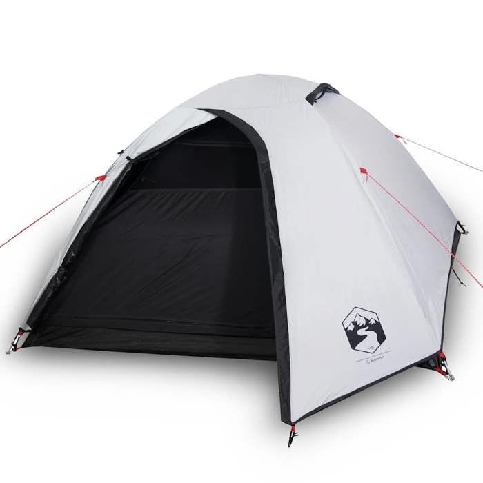 VidaXL Camping Tent 4 Person, Shade Tent with Bag, Portable Awning with Sidewalls for Hiking, White 94338