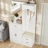 Modern, Compact Wardrobe, Wardrobe Cabinet and Shoe Cabinet Combination, Entrance Cabinet, Multifunctional Storage Shelf with Mirror