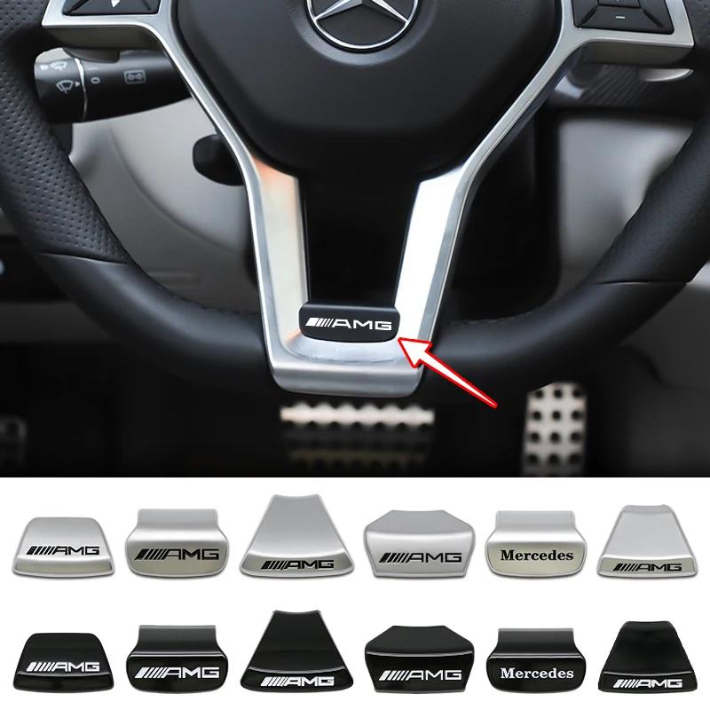 JCG1 3D Car Steering Wheel Emblem Sticker Interior Badge Accessorie For Mercedes Benz AMG W205 W168 W108 AMG W176 W204 W212 GLC