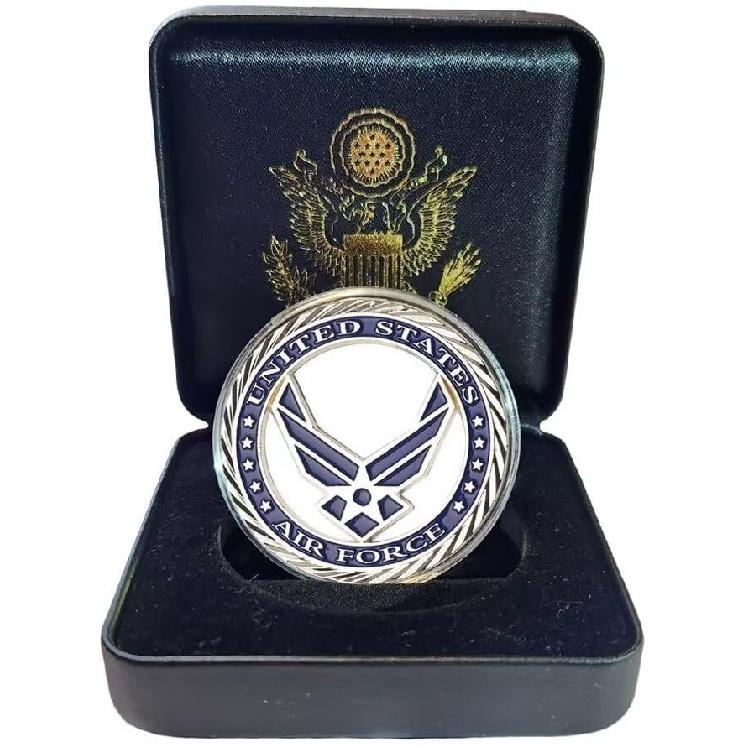 

Медаль ВВС США Монета с подарочной коробкой, Ажурная монета-вызов ветерана ВВС