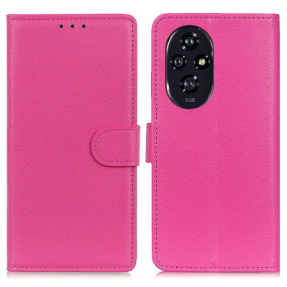 For Honor 200 Pro 5G Case Litchi Texture PU Leather Wallet Protective Phone Cover