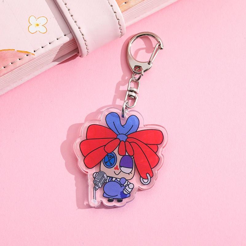1/4Pcs Cartoon The Amazing Digital Circus Acrylic Keychain Cute Backpack Pendant Bag Charms Accessories Decoration Holiday Gifts