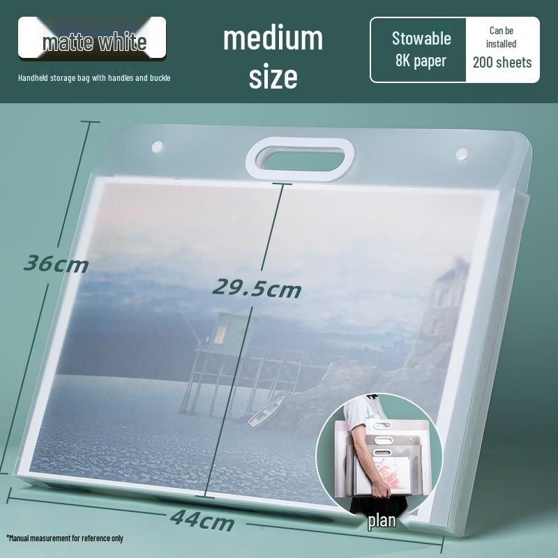 4K Mattierte Kunstmappe für Schüler - 8K Handtasche zur Aufbewahrung von Kunstwerken und Zeichenpapier.