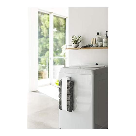 [Bulk Purchase Set of 2] Yamazaki Jitsugyo Plate Magnetic Towel Holder White 3582 | Towel Stocker Washing Machine Magnet Storage Rack Sanitary