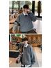 Autumn Winter 2025 Men's Casual Retro V-Neck Cardigan Sweater - Solid Color Knit Outerwear