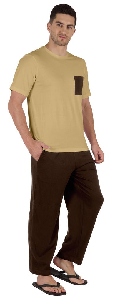 Inkmeso Solid Cotton Pajama Set  Half Sleeve Shirt With Pajamas  Loose fit 2 Pc Nightwear Pj For