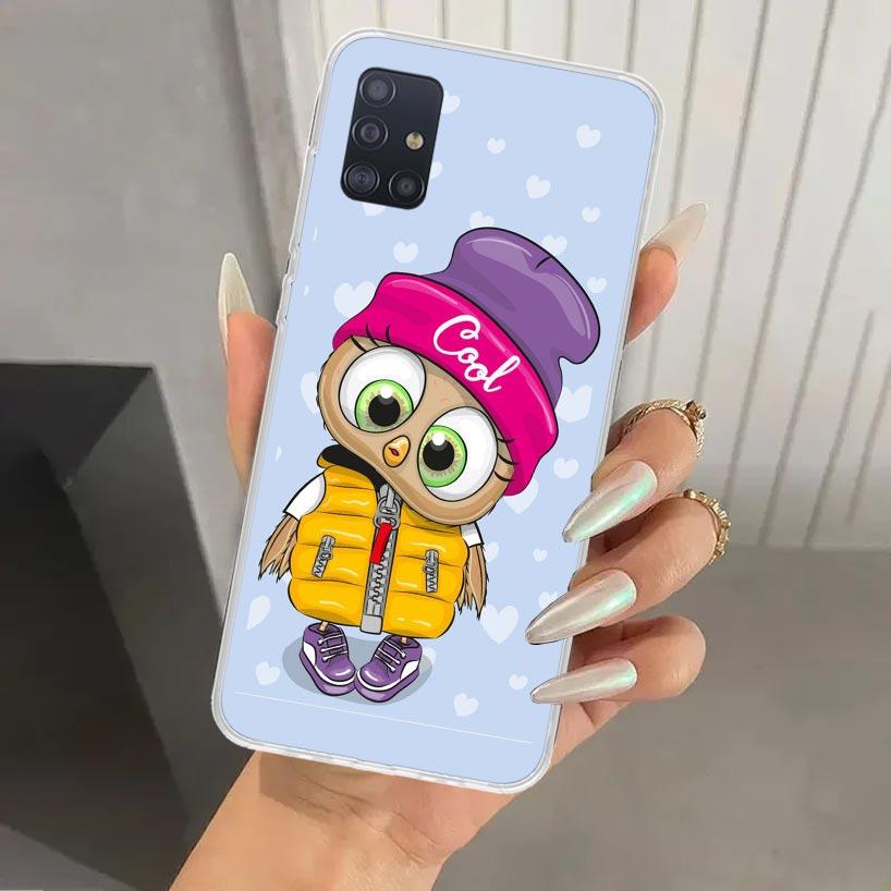 Cartoon Cute Owl LoveLy Phone Case for Samsung Galaxy A52 A42 A32 A22 A12 A02S A72 A51 A50S A41 A31 A21S A71 A40 A30S A20S A10S
