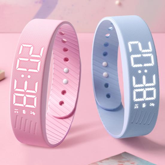 Fitness Alarm Clock Watch IP65 Waterproof Multifunctional USB Charging Digital Silent Vibration Wake-Up Sports Wristband