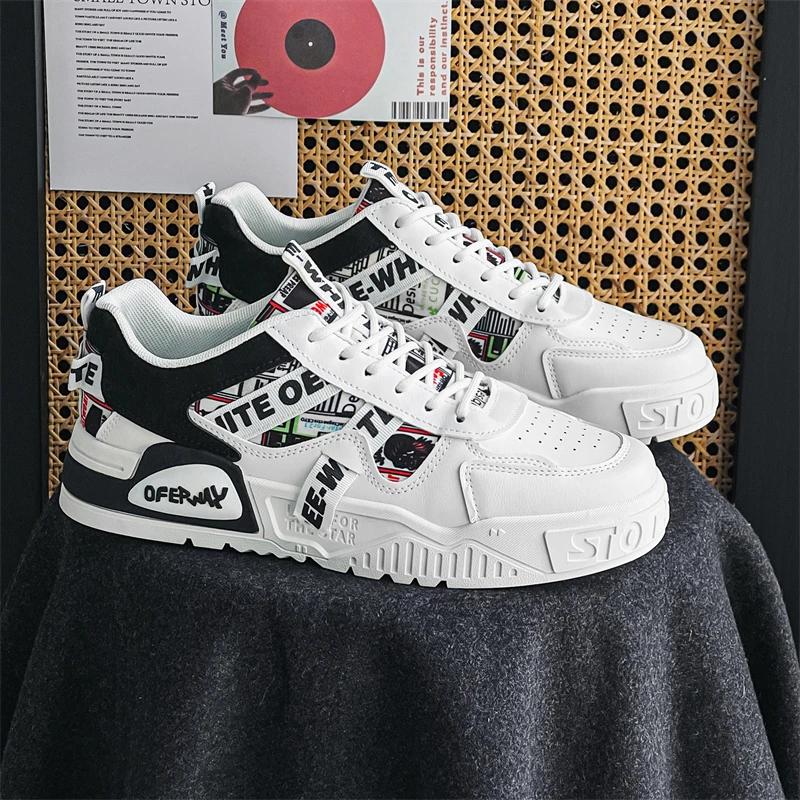 White Casual Sporty Shoes Breathable Spring Summer  New Trendy Brand Thick Sole Niche Versatile Trendy Shoes EVA Sole Rubber