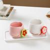 Kreative Süße Blumen Kaffeetasse Porzellan Kinderwasserbecher Cartoon Keramikbecher Geschenk Tischdekoration Zarte Tassen