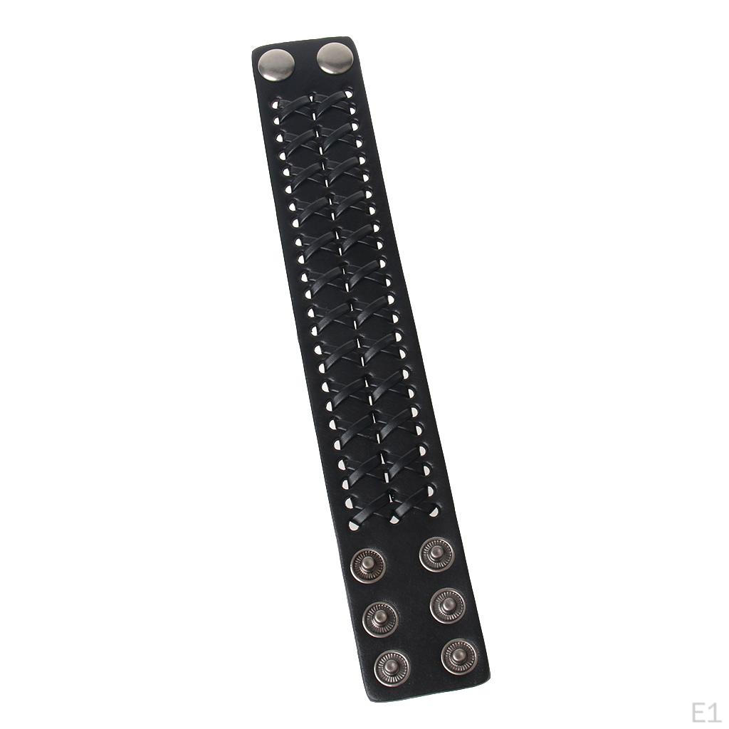 Charm Alloy Mens Wide Soft PU Leather Belt Bracelet Cuff Wristband