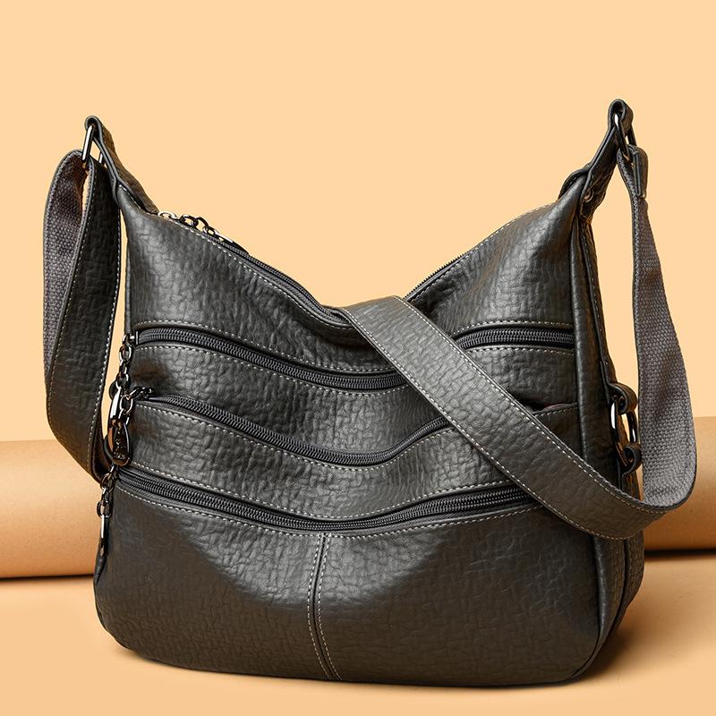 Women's Bag Fashion Soft Leather Large Capacity Mother Shoulder Crossbody Bag