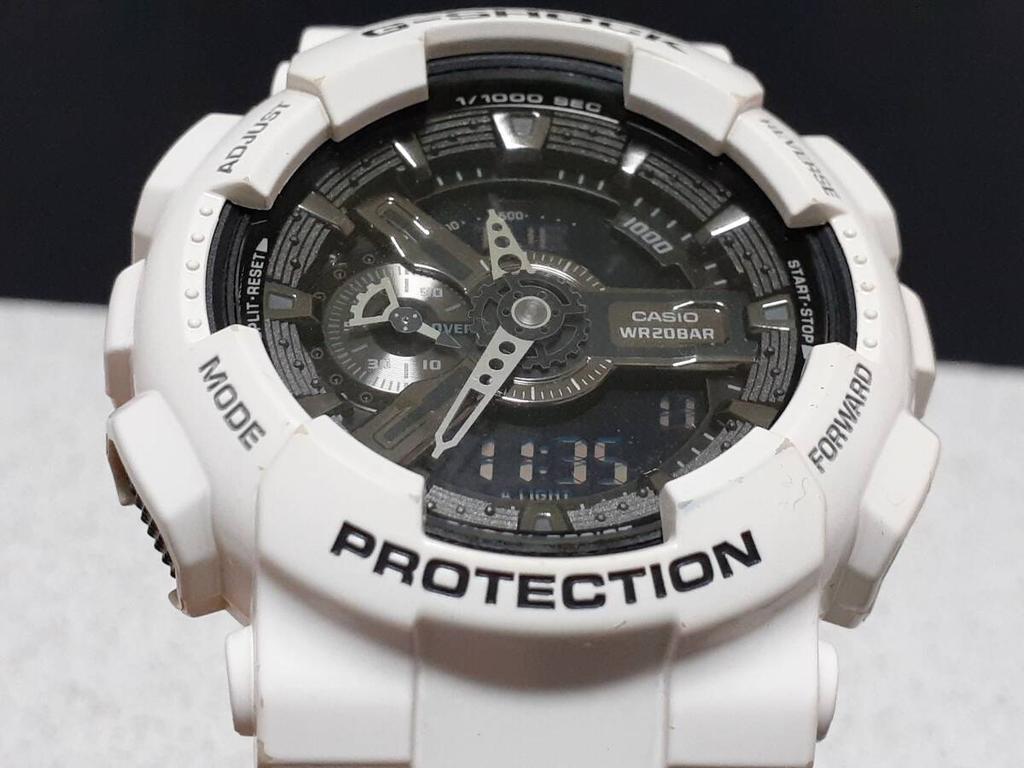 CASIO lights on White G-SHOCK GA-110GW t-54