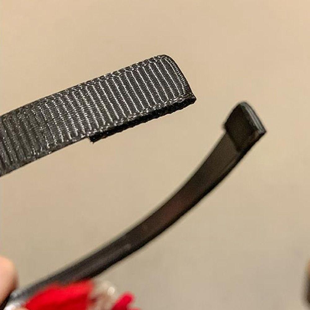 Tassel Children Wig Headband Braid Hair Red Bow Hairband Lovely Hanfu Hair Sticks  Baby