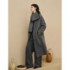 INMAN Women's Detachable Scarf Double-faced Wool Blend Coat