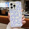 Leopard Print Clear Phone Case For iPhone 16 15 14 13 12 11 Pro Max Plus XS XR 16E Matte Magnetic Wireless Charge Cover