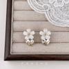 Sweet premium acetic acid flower earrings light luxury premium diamond stud earrings simple and versatile summer commuter earrings women
