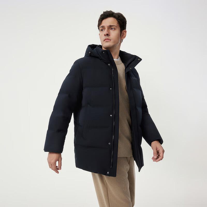 Tanbor Men's Detachable Hood Loose Fit Down Jacket 510505V