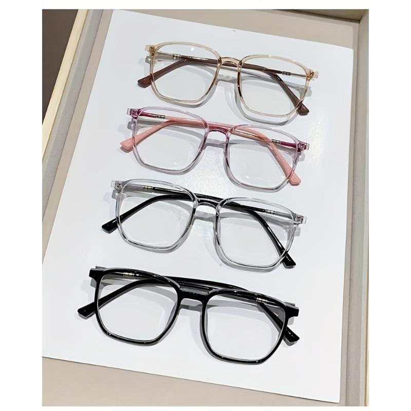 2 Pairs Square Frame Non-Prescription Glasses Ultra-Light PC Frames Non-Diopter Lenses Stylish Gift for Friend