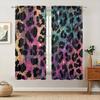Colored Leopard Print Printed Curtain for Home Decor - Rod Pocket Window Treatment for Bedroom, Kitchen, Living Room