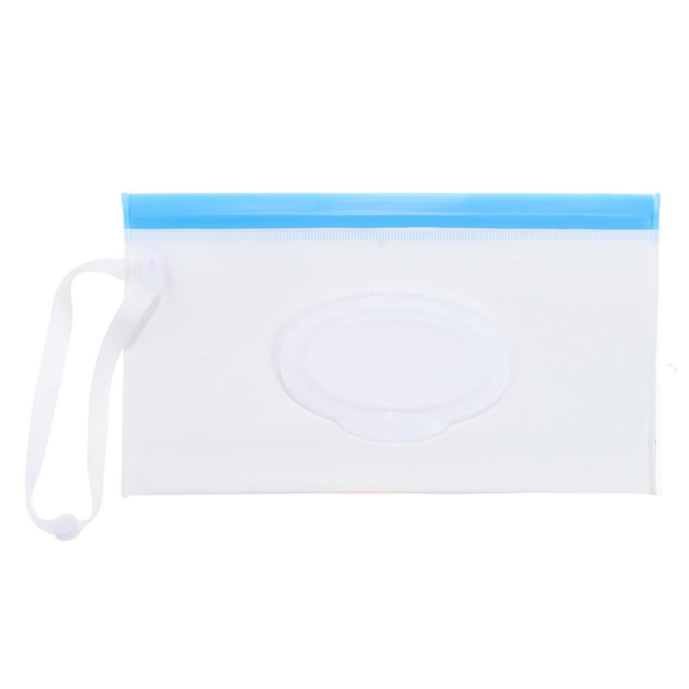 

Flip Cover Wipes Holder Case Solid Color Tissue Box Cosmetic Pouch Wet Wipes Bag Baby Product небо синє кольору