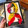 Korean Internet celebrity versatile fashion floral 71 simulation silk square scarf scarf high-end polka dot neck silk scarf
