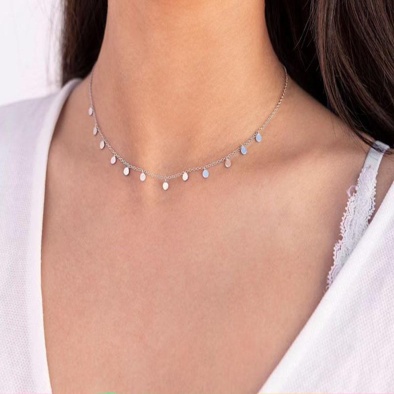 Europe And The United States Burst Small Round Pendant Handmade Clavicle Chain Choker Necklace Girl