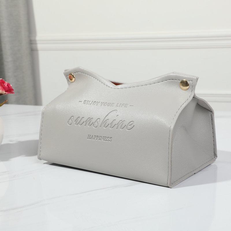 Curated Leather Tissue Box for Home & Bathroom Decor 20*12*13 cm - 80g серый