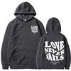 Love Never Fails Print Letter Hoodies Men/Women Sweatshirt Black Autumn Vintage Oversized Harajuku Loose Tops Casual Pullovers