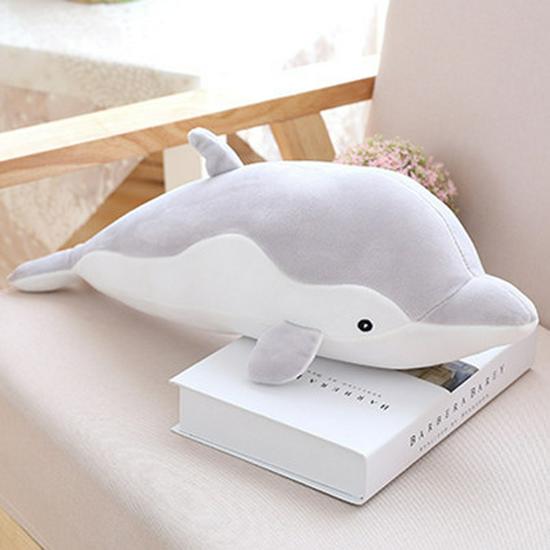 Cat's Love Dolphin Doll: Soft Down Cotton Cushion & Soothing Plush Whale Toy for Children