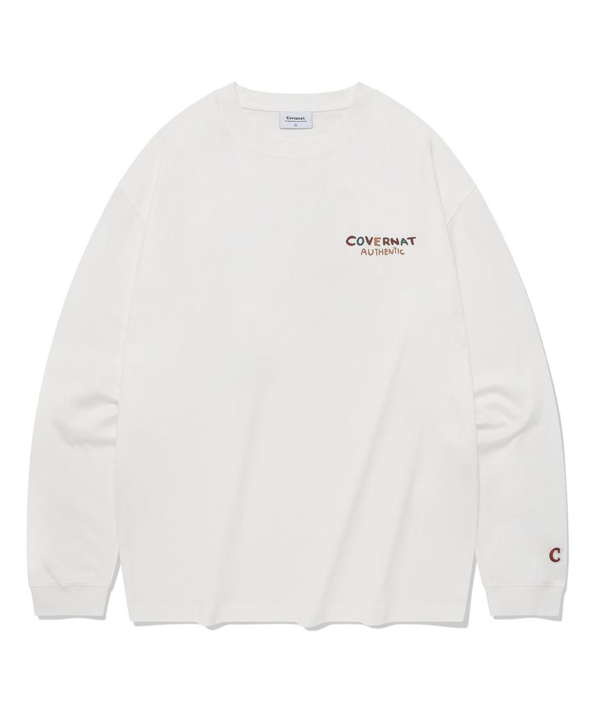 COVERNAT Iceland Line Graphic Long Sleeve White