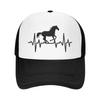 Custom Heartbeat Horse Baseball Cap Outdoor Women Unisexs Adjustable Animal Lover Trucker Hat Summer Personalized Dad Hat