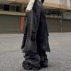 Übergroße Patchwork Schwarze Jeans Damen High Street Hiphop Denim Hose Y2K Harajuku Y2K Gothic Locker Weite Beine Hose