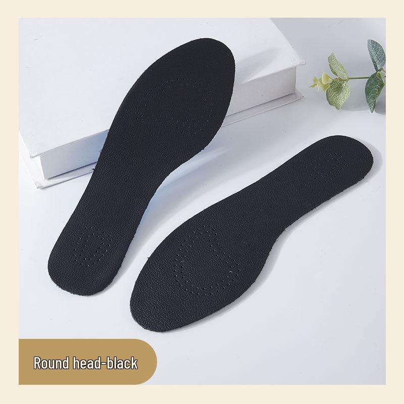 Cowhide Latex High Heel Insole Women's Leather Breathable Shock-Absorbing Loafers