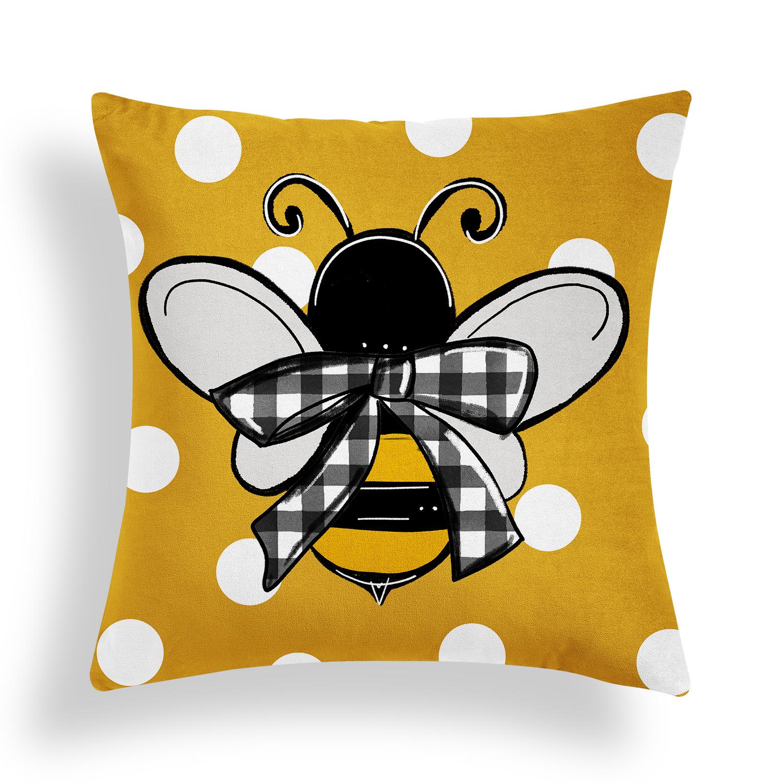 

Подушка с принтом «День пчелы», весенне-летняя, с растениями и цветами, декоративная подушка для дивана в гостиной, подушка для украшения дома 45cm*45cm