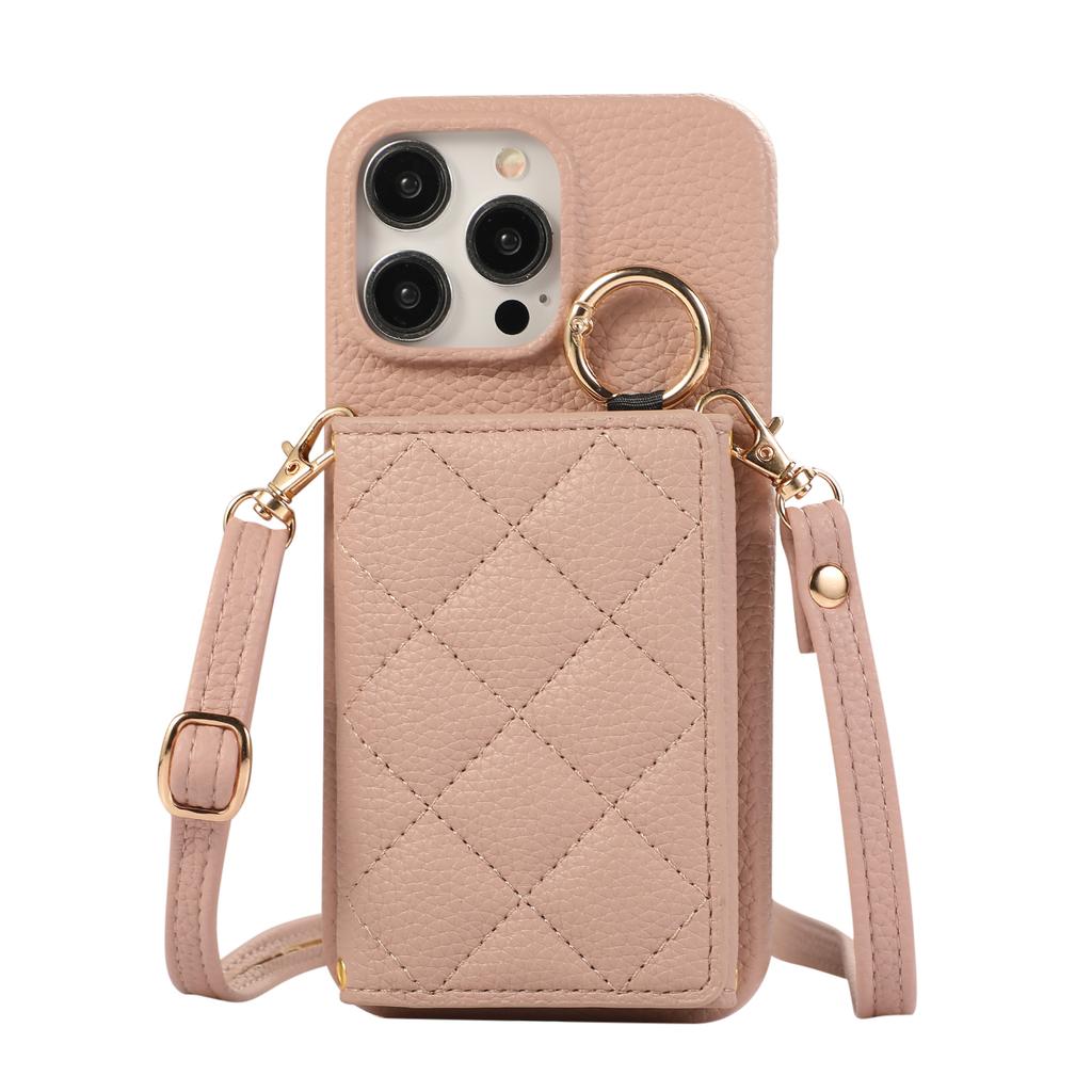 Crossbody Triple Fold Cards Solt Ring Holder Wallet Leather Case For iPhone 16 Pro Max 15 Plus 14 13 12 11 7 8 SE 2022 Bag Cover