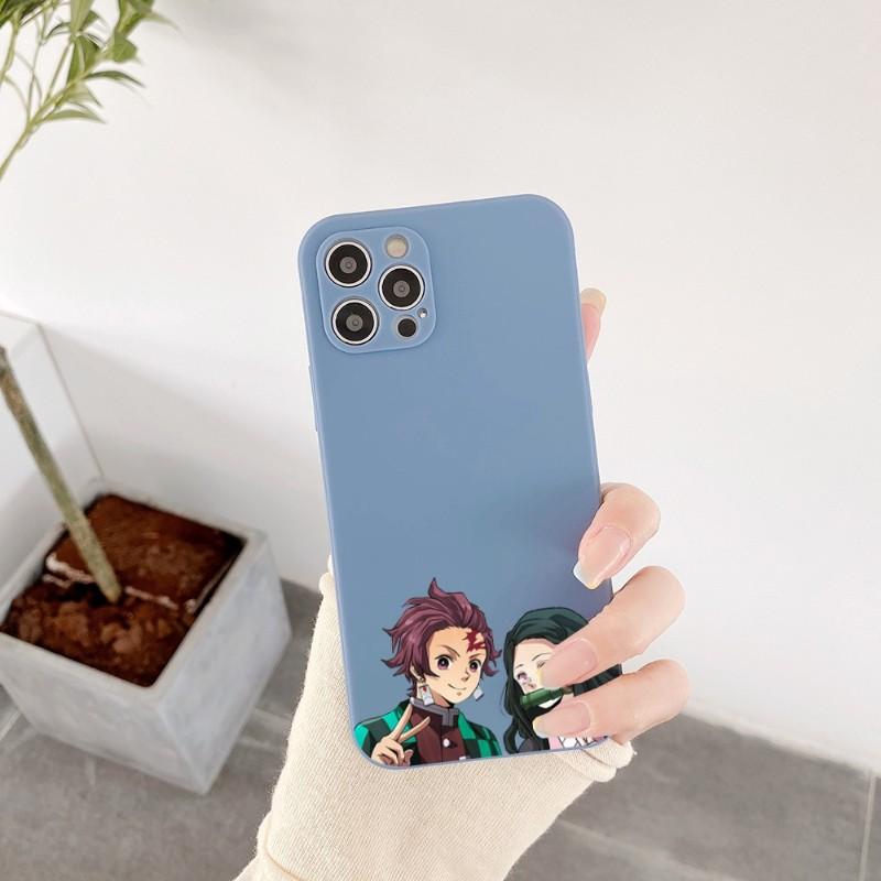 

Чехол для телефона Demon Slayer для IPhone 14 11 12 13 Pro Max X XR XSMax 6 6S 7 8 Plus SE 2022, мягкий квадратный цветной чехол для телефона iPhone SE 2020-2022